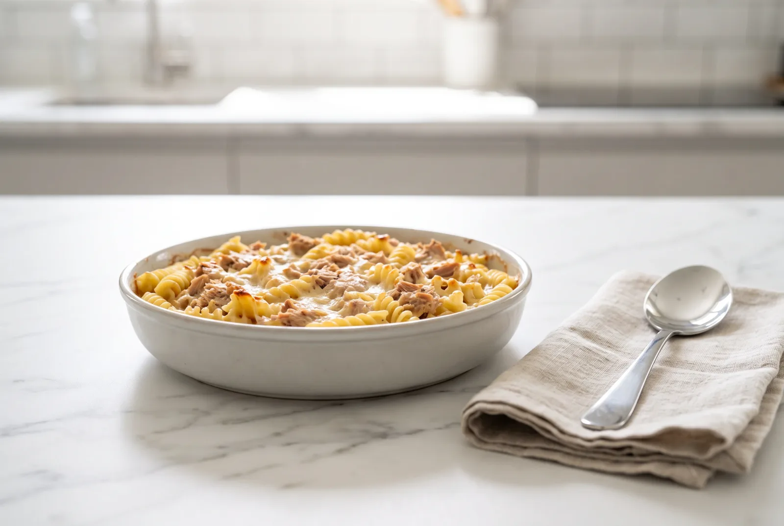Tuna Pasta Bake | British-Style Pasta Bake with a Light Sauce