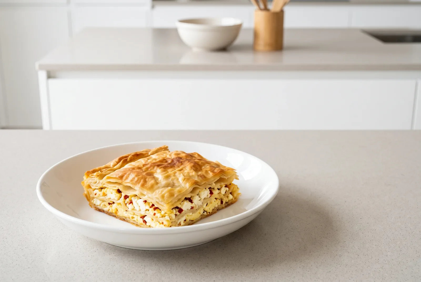Greek-Style Spicy Cheese Pastry | Phyllo with Seasoned Feta Filling