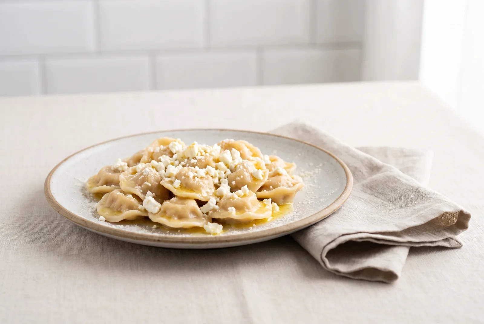 Greek-Style Mantı — Lemon and Cheese Breakfast Dumplings