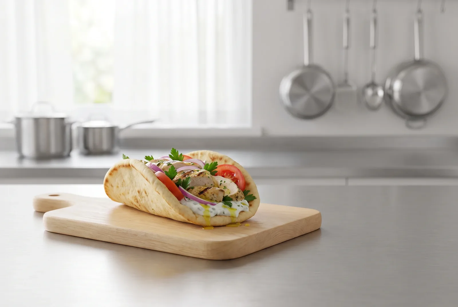 Greek-Style Chicken Gyro Lettuce Wraps