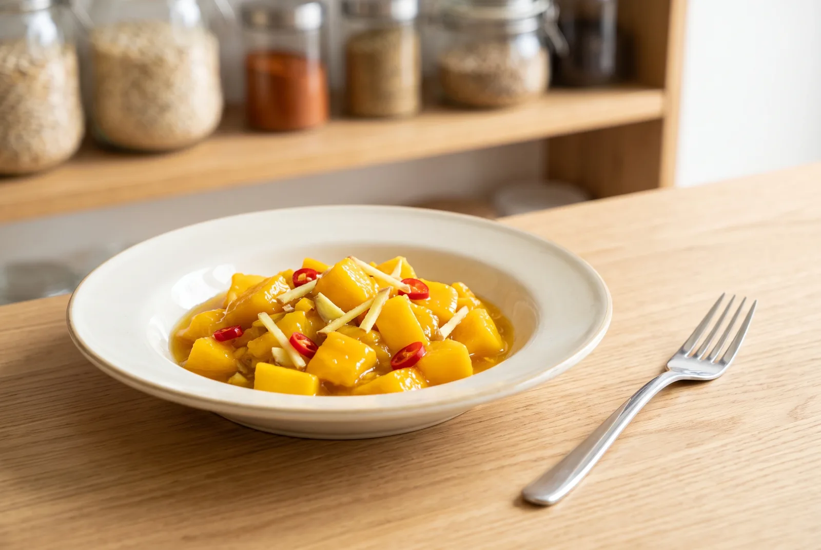 Mango with ginger and chili — a Filipino-style spiced breakfast