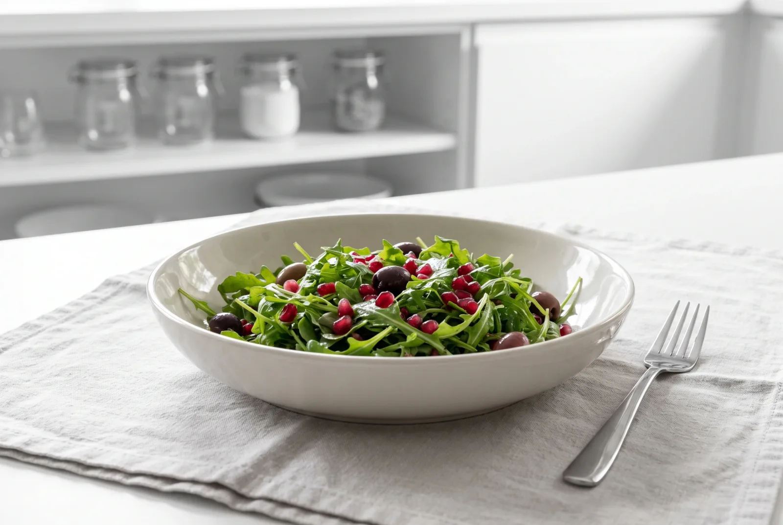 Olive and Arugula Salad | Refreshing Pomegranate Molasses Brunch Salad