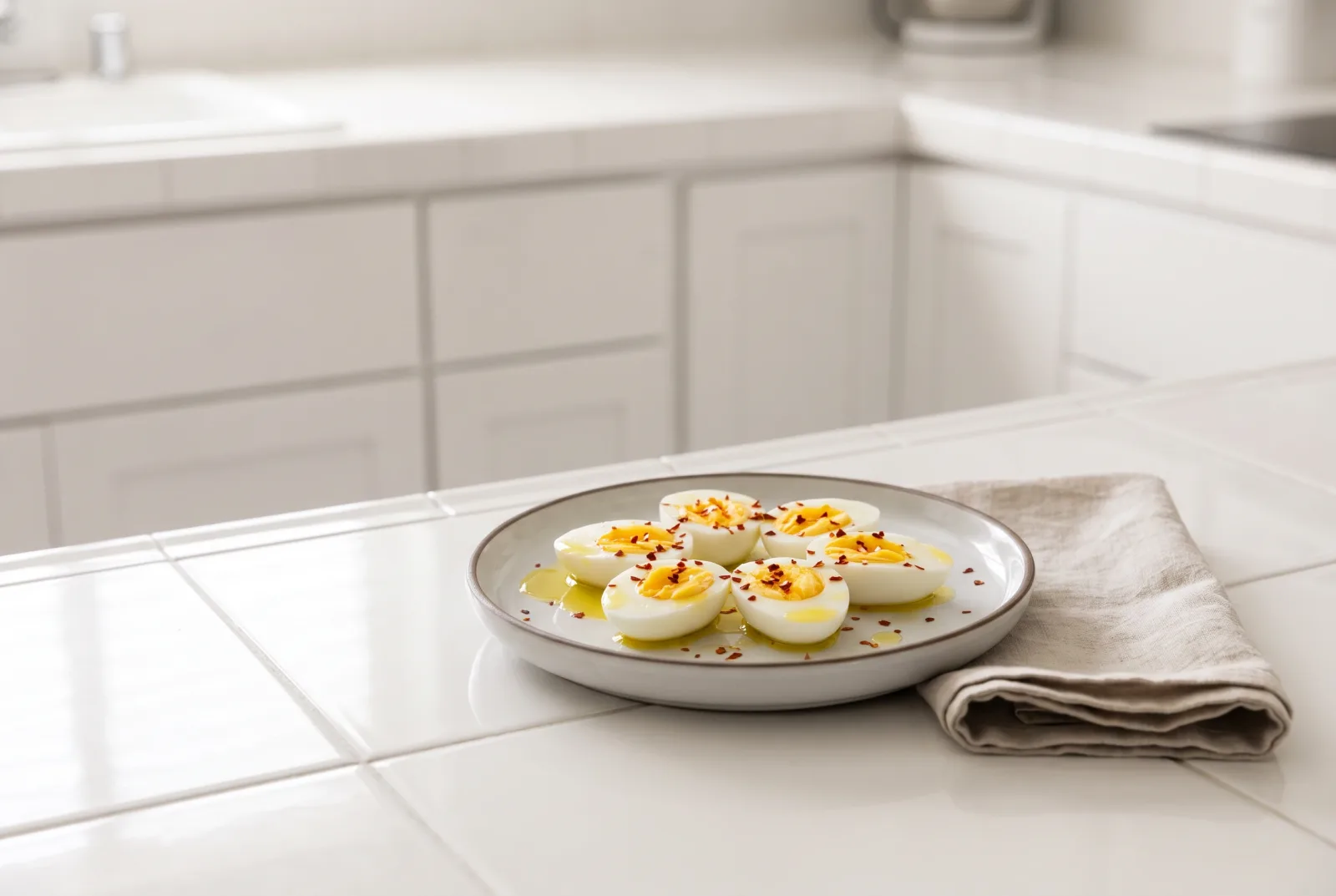 Olive Oil and Chili Hard-Boiled Eggs | Spiced Breakfast Eggs