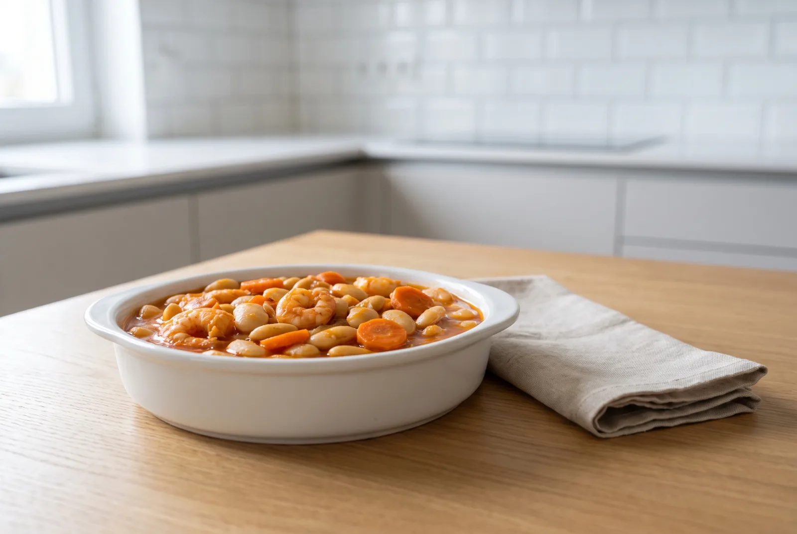 Turkish Olive Oil Shrimp Pilaki | Pressure-Cooked White Bean Stew