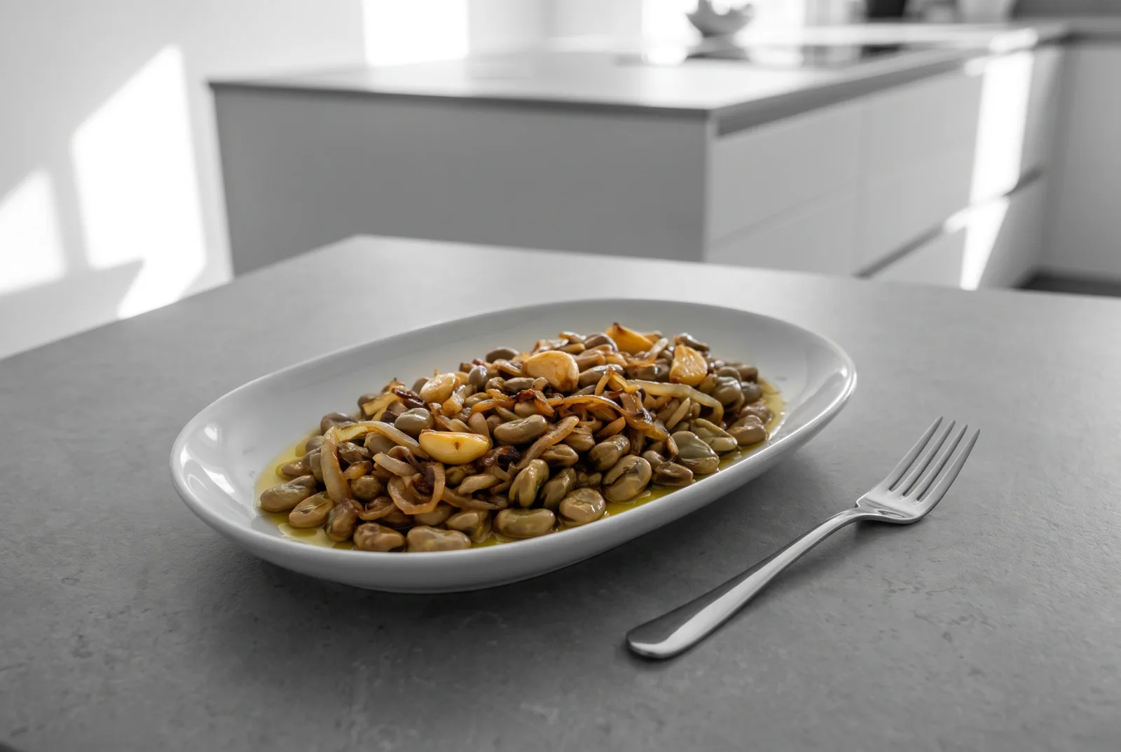 Iraqi-Style Spiced Dried Fava Beans with Olive Oil