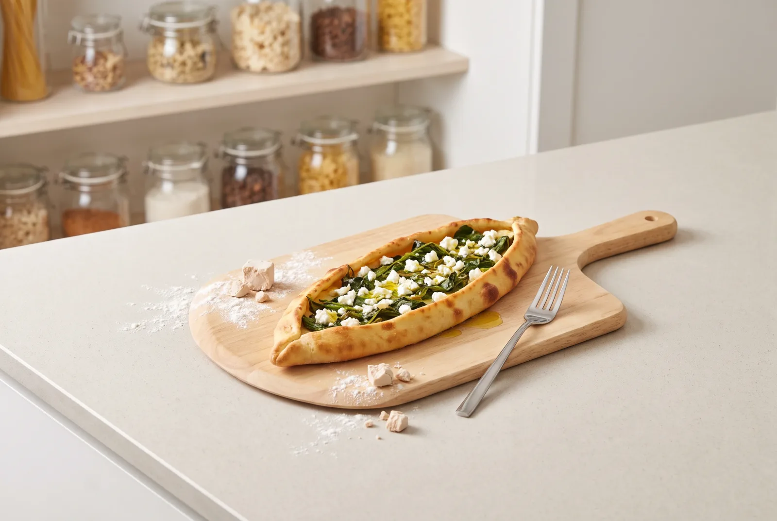 Olive Oil and Purslane Pide | Thin Crust with a Long Rise