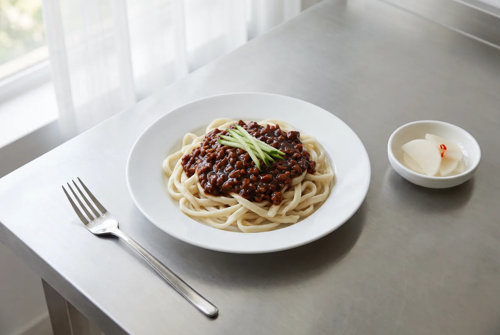Zha jiang mian — Chinese noodles with ground beef sauce