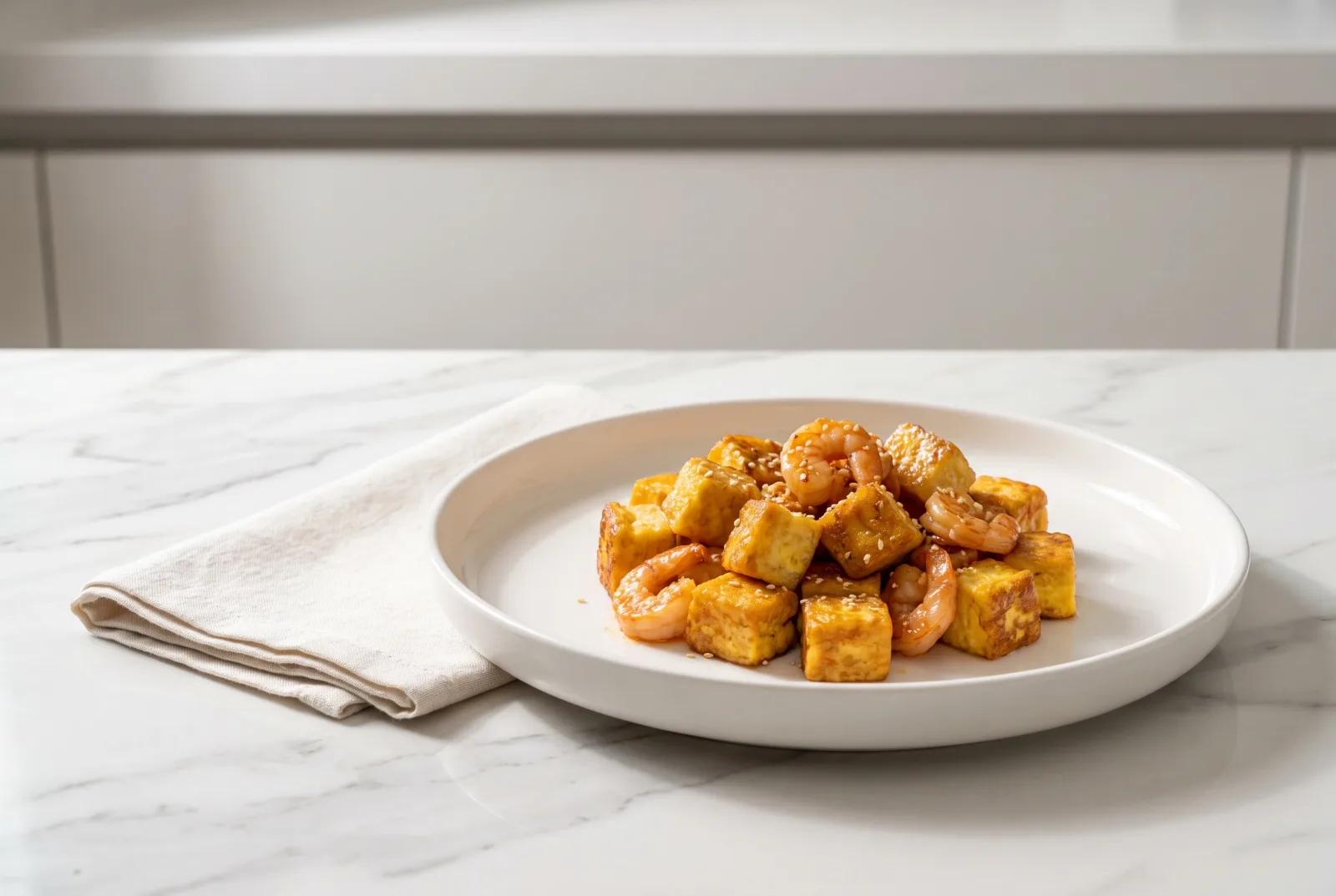 Air-fryer Korean-style shrimp and egg cubes — A batch for a crowd