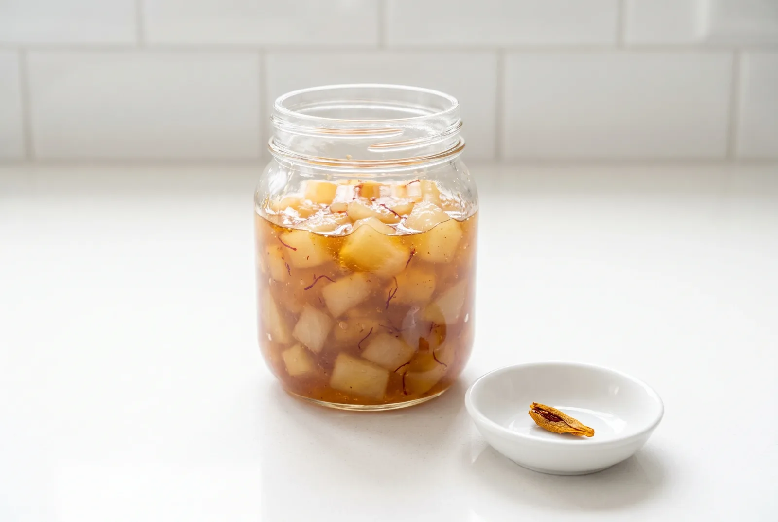 Saffron Pear Preserve | With Air-Fryer Toasted Walnuts