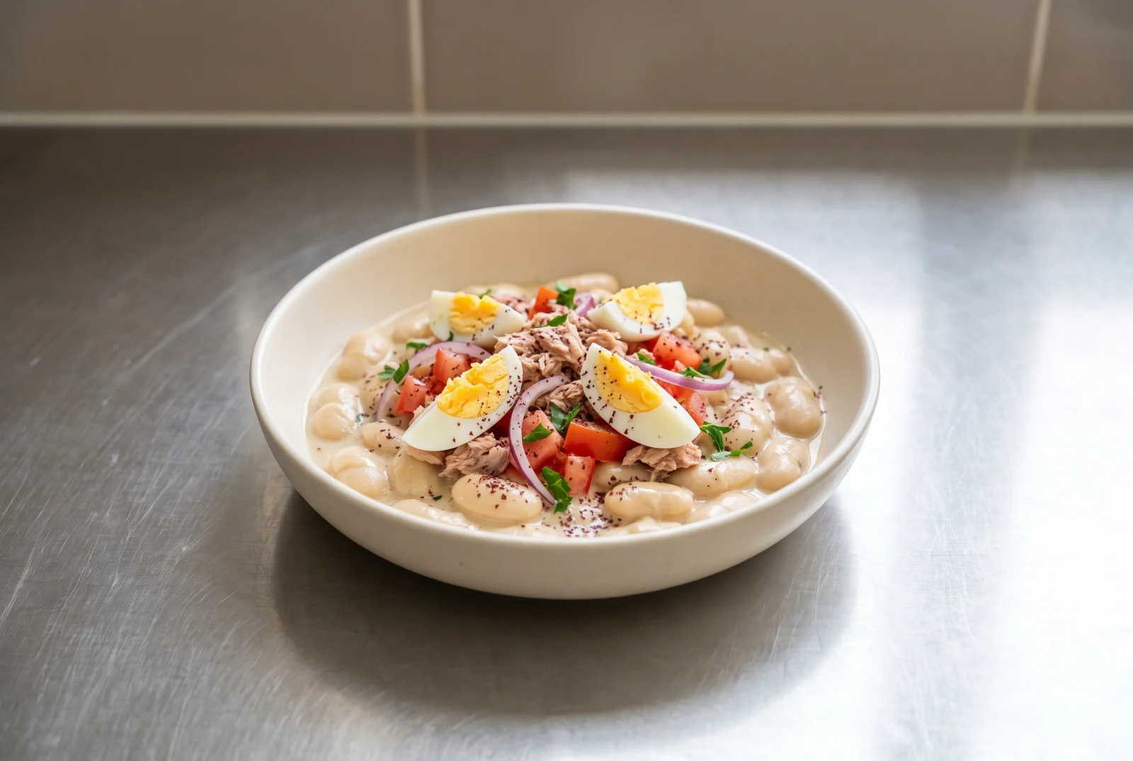 Antalya-Style Tahini Piyaz: White Bean Salad with Tahini Sauce