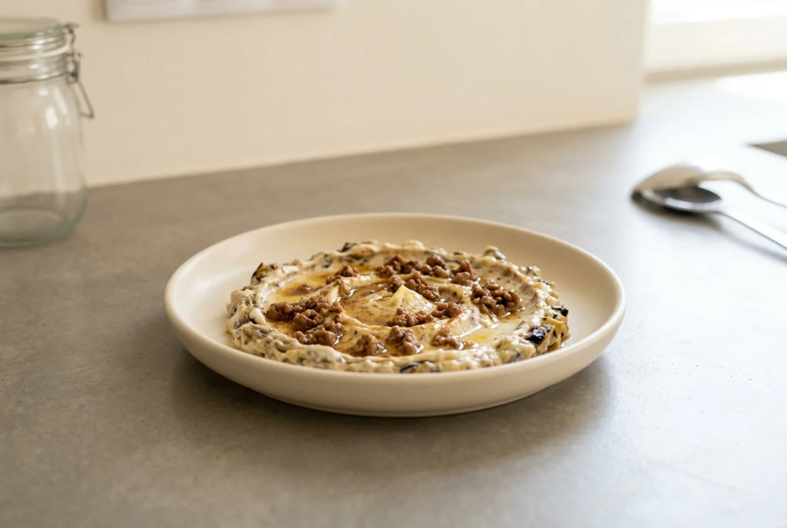 Batarsh | Hama-Style Roasted Eggplant and Yogurt Plate with Meat