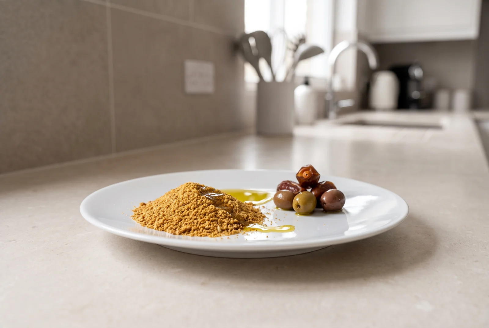 Bsissa | Tunisian Roasted-Grain Breakfast Paste with Olive Oil