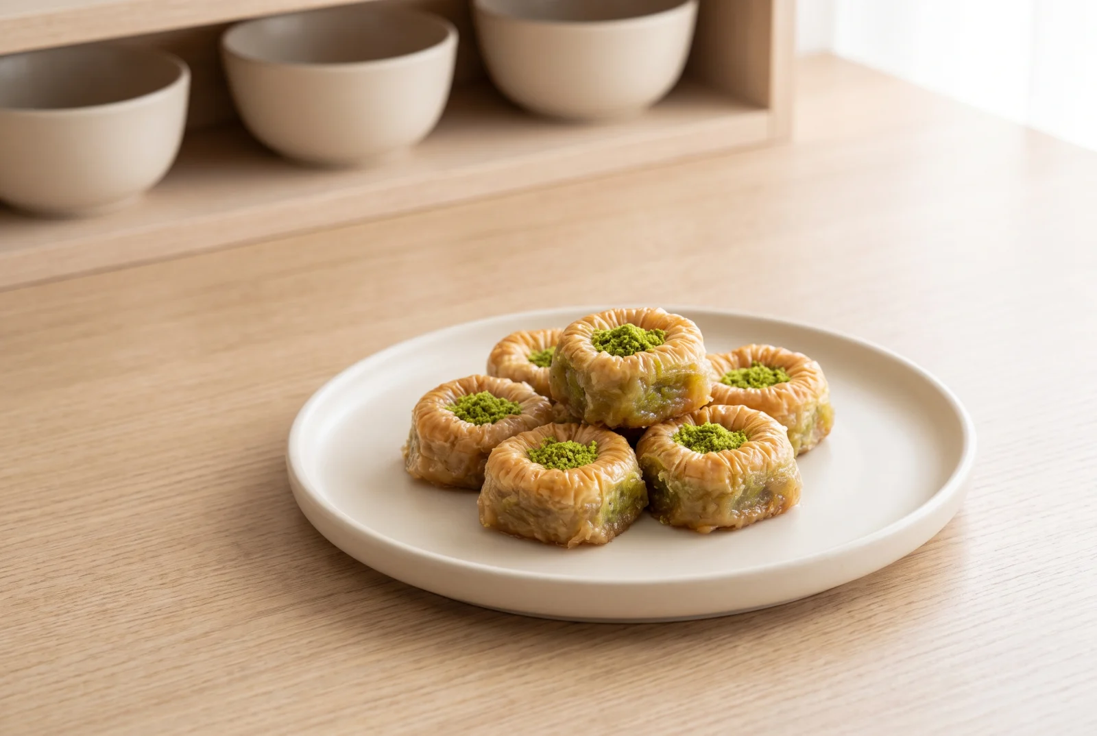 Bülbül Yuvası (Nightingale’s Nest) | Round Baklava Filled with Pistachios
