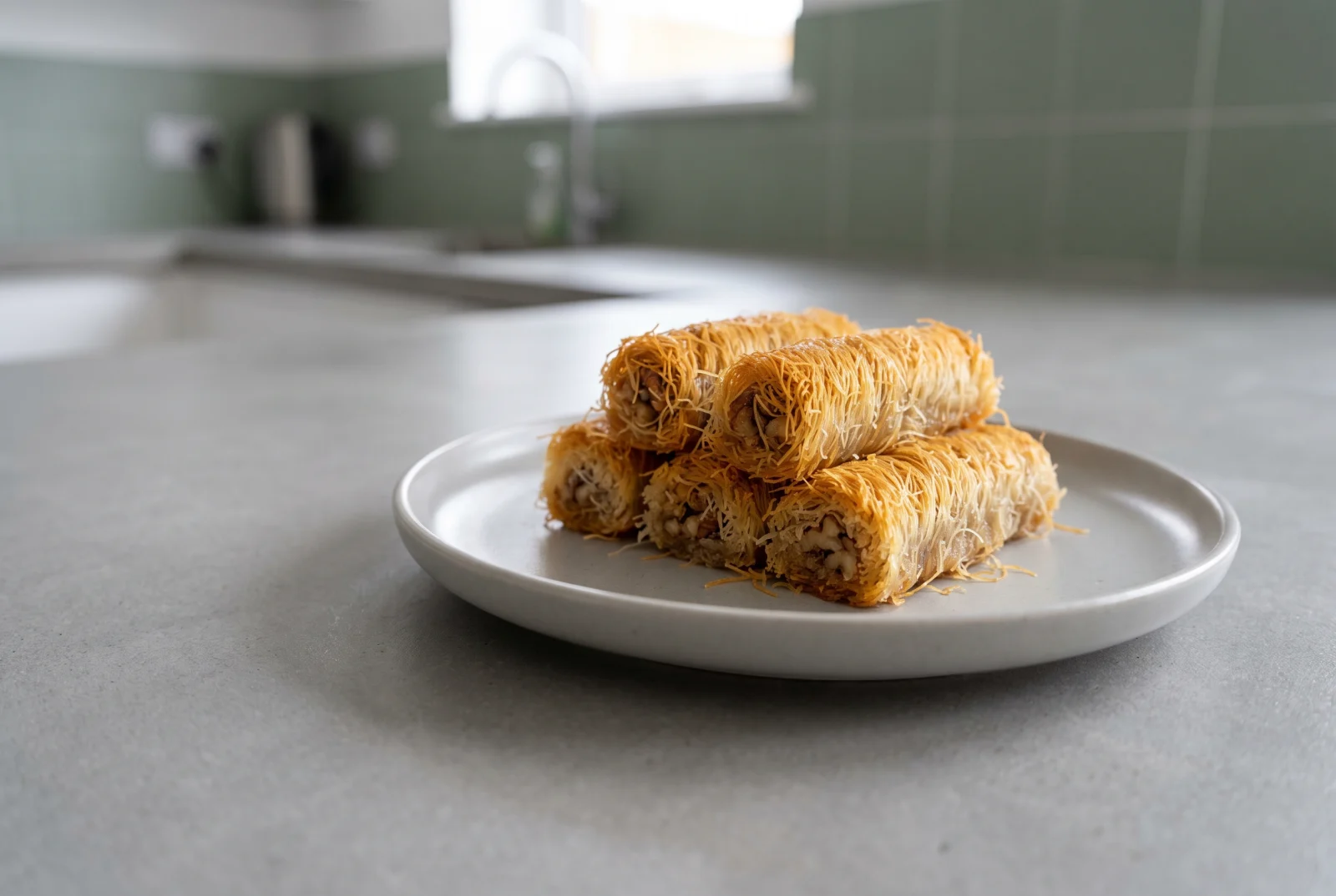 Burma Kadayif — Rolled Shredded Pastry with Walnuts