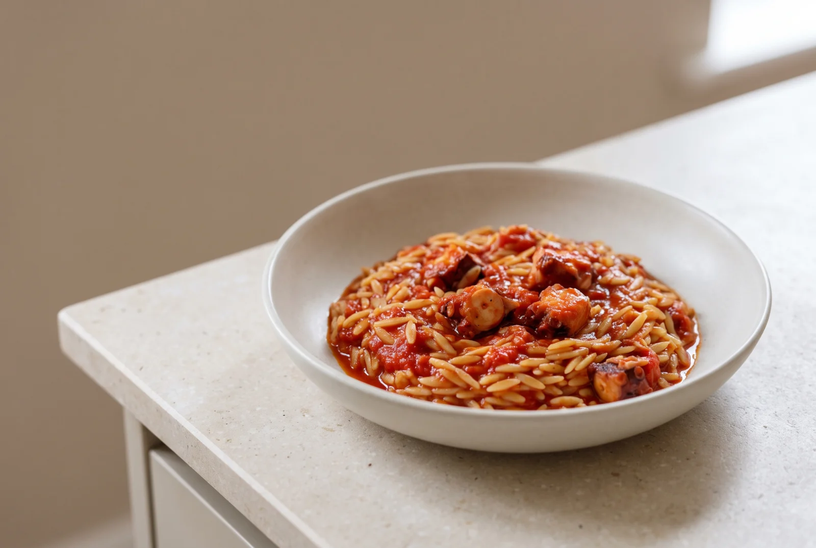 Chtapodi me Kritharaki — Greek Octopus and Orzo