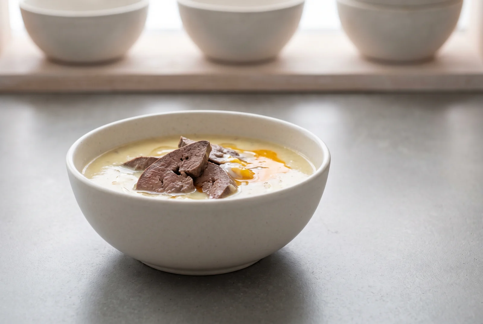 Lamb Liver Soup with Egg-Lemon Tempering