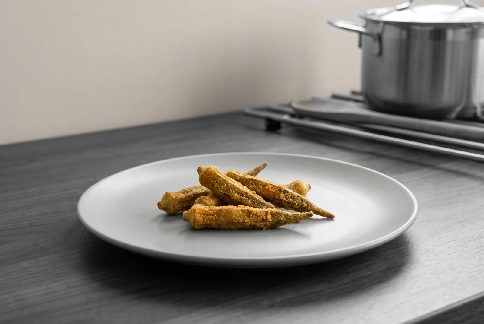 Crispy Okra | Oven-Baked with a Cornmeal Coating