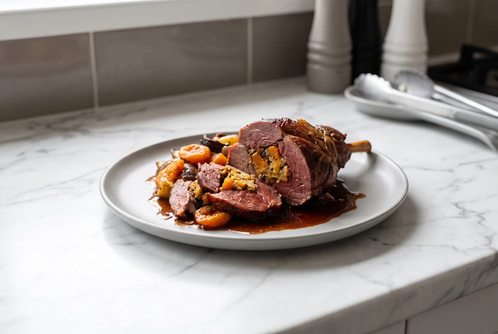 Colonial Goose | New Zealand Rolled Lamb Leg with Dried Apricot Stuffing