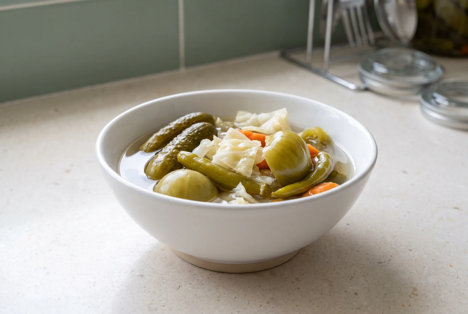 Çubuk Turşusu (Ankara-Style Mixed Vinegar Pickles)