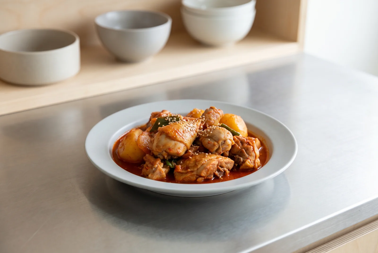 Dakbokkeumtang | Korean Spicy Chicken and Potato Stew