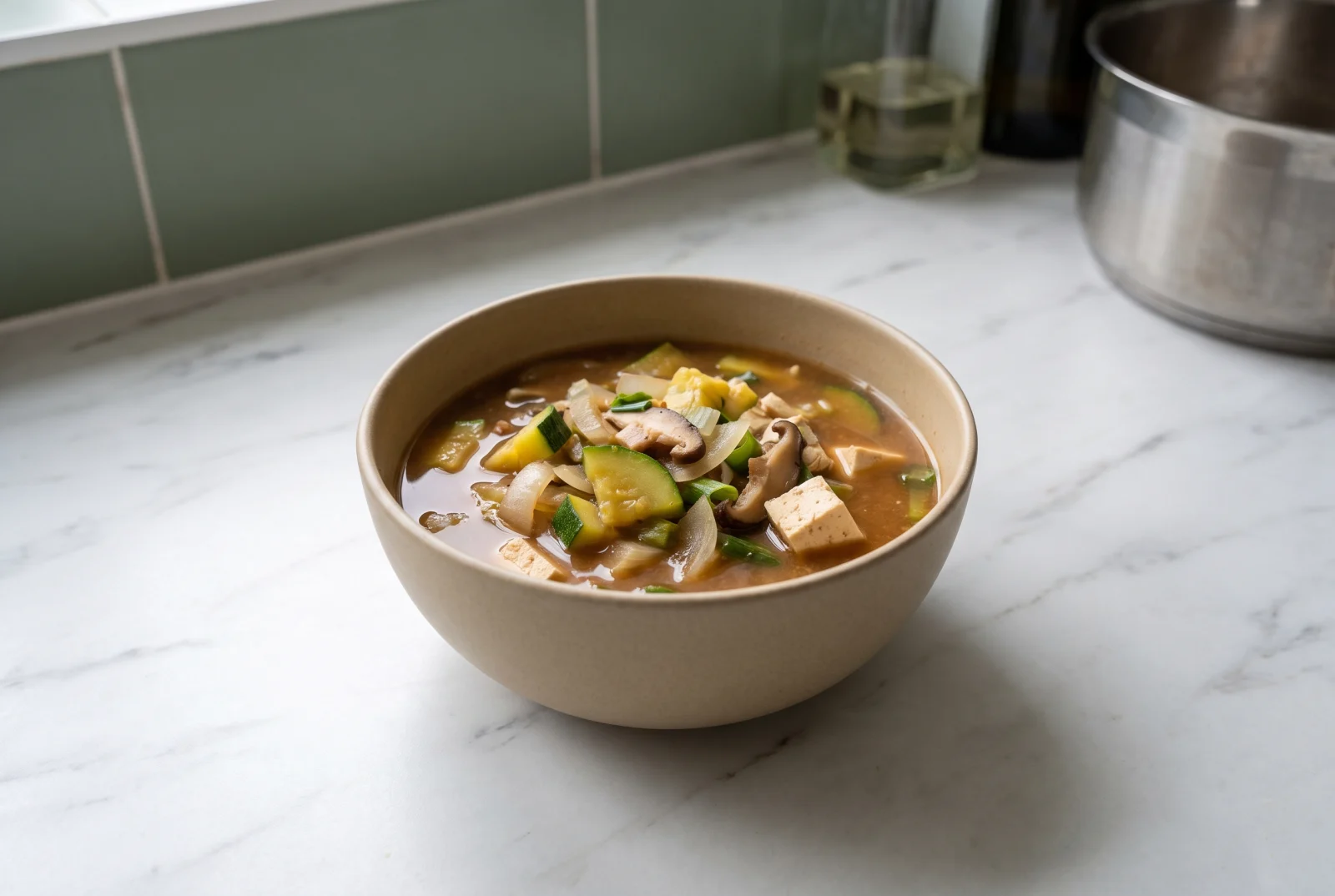 Doenjang Jjigae — Korean Soybean Paste Stew with Zucchini and Tofu