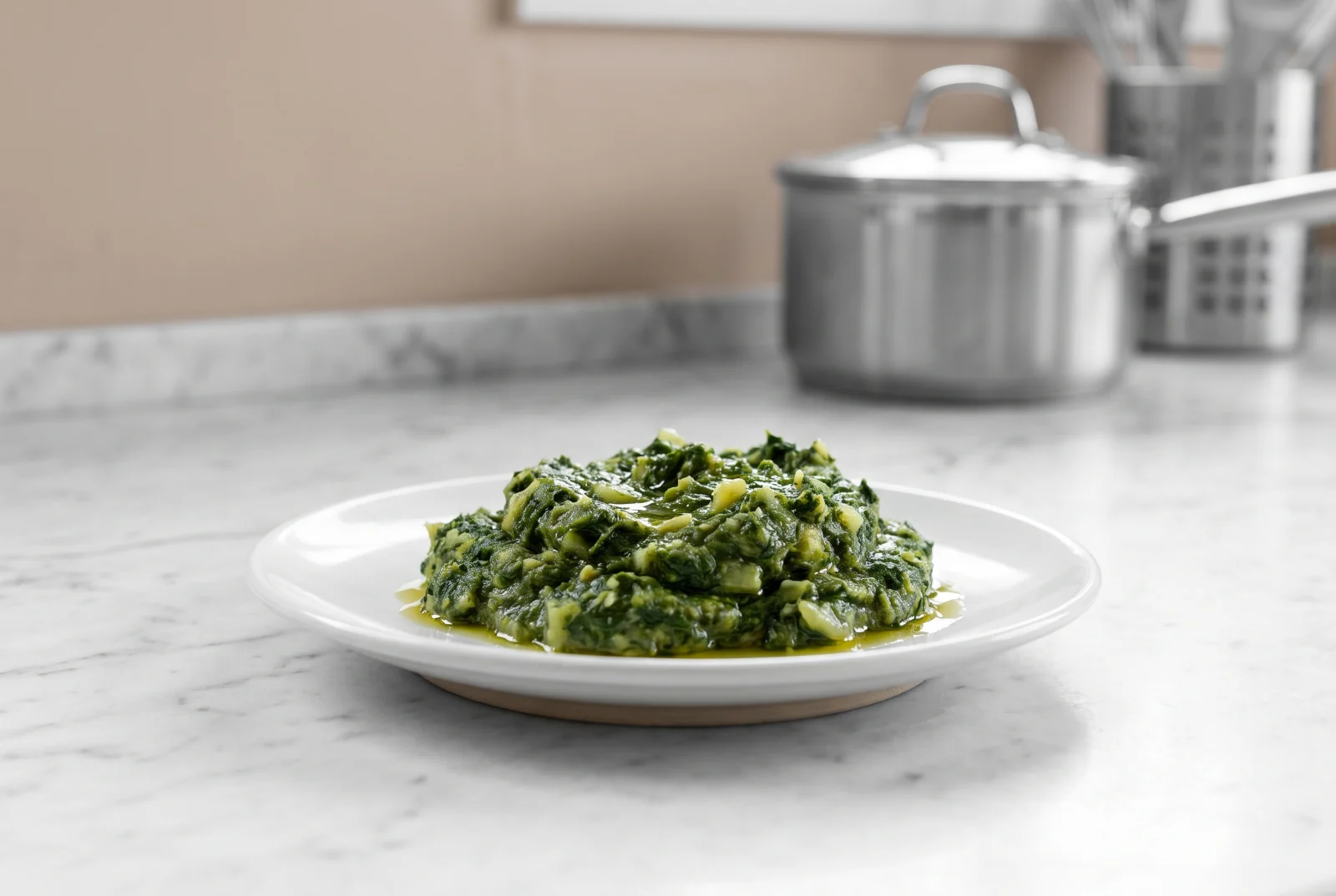 Esparregado | Portuguese Garlic and Olive Oil Spinach Puree