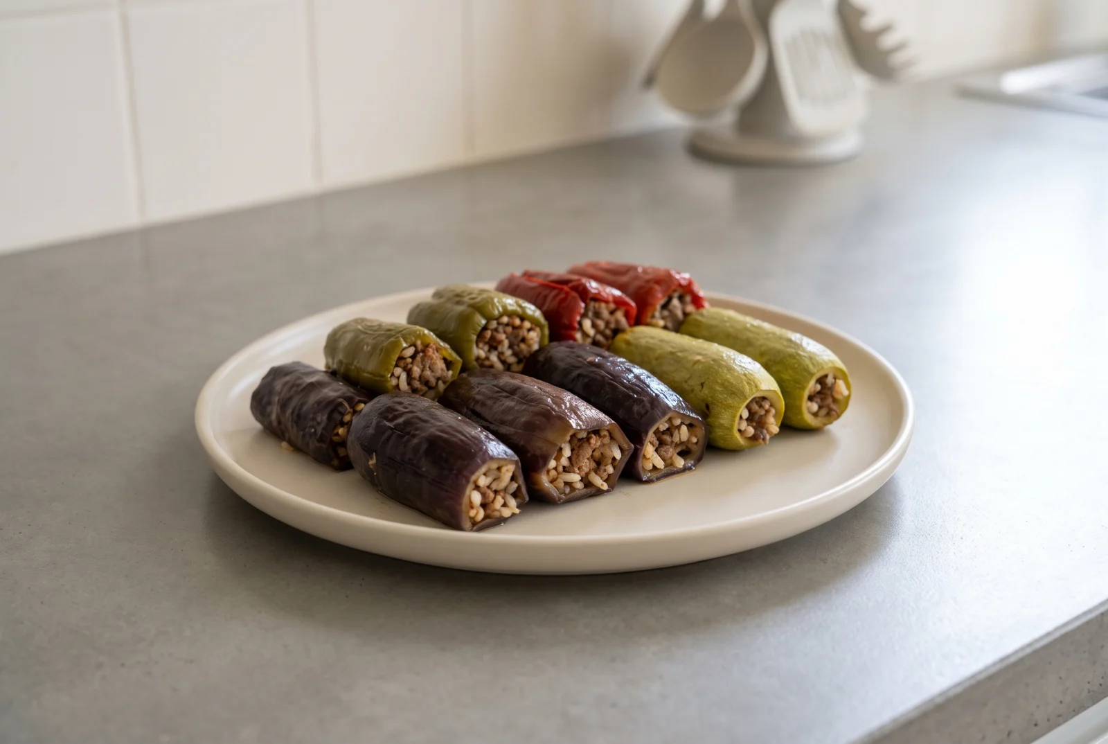 Mixed Stuffed Vegetables with Beef | Peppers, Eggplant, and Zucchini