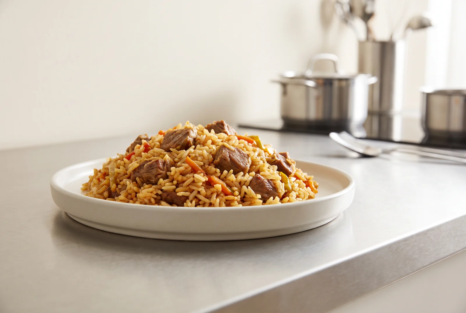 Baked Lamb Pilaf | Oven-Baked Rice with Diced Lamb