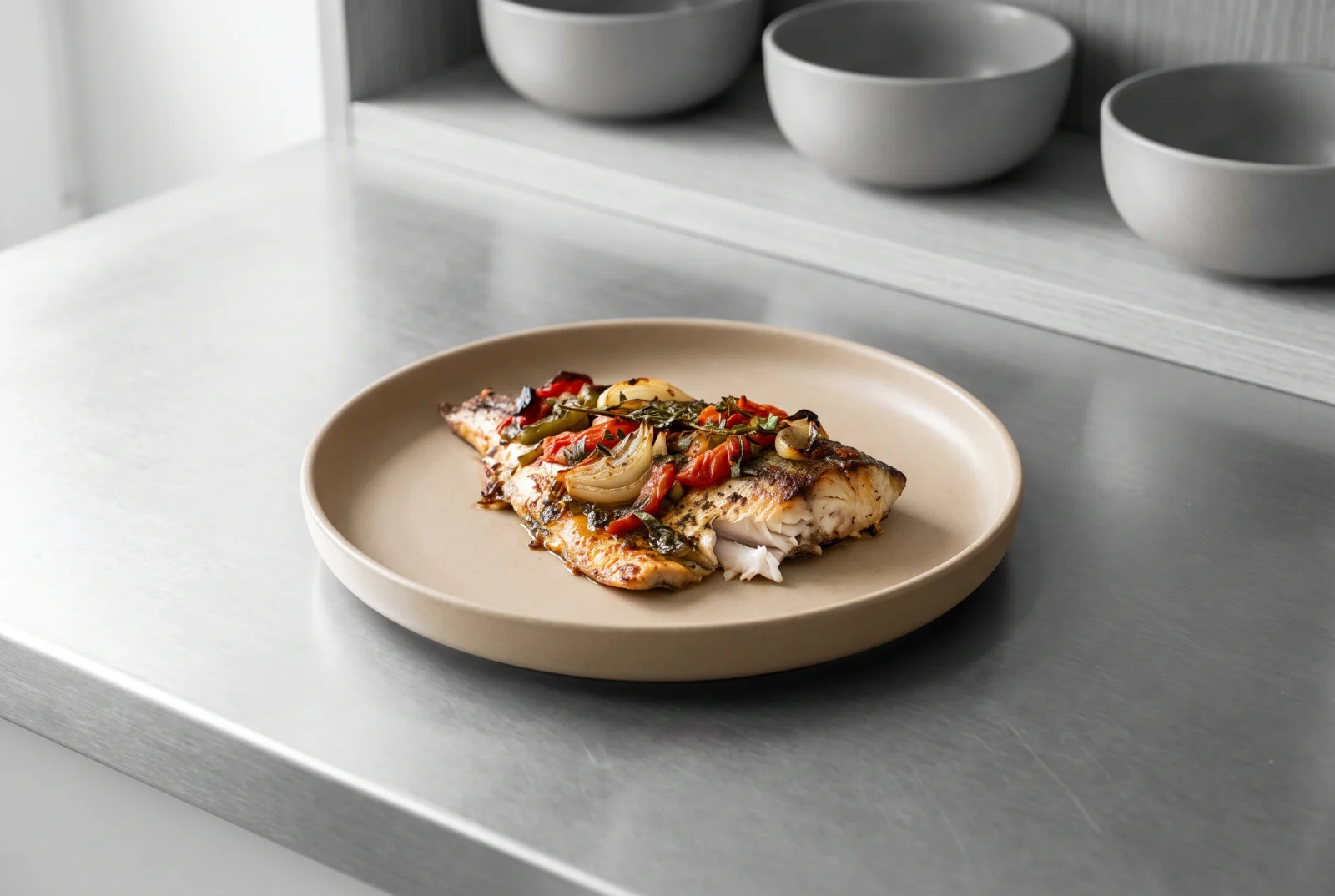 Baked Pearl Mullet — Van-Style Fish with Onion