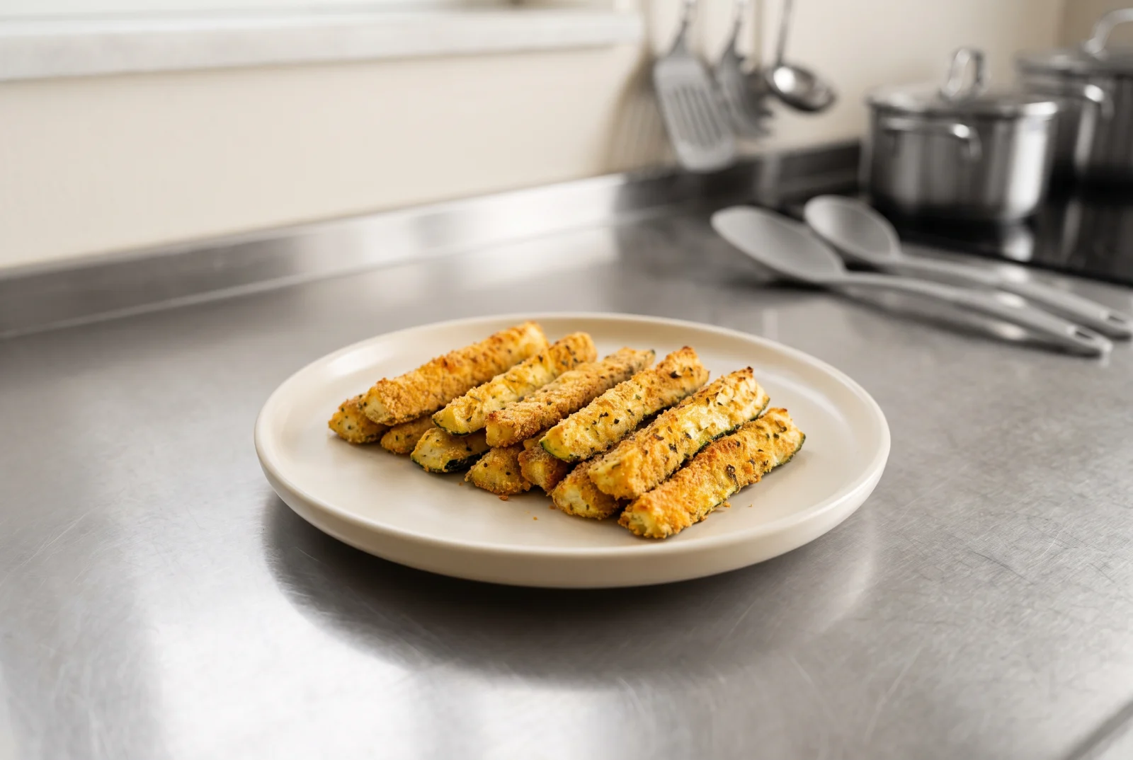 Baked Zucchini Sticks | Crispy Breadcrumb-Coated Zucchini