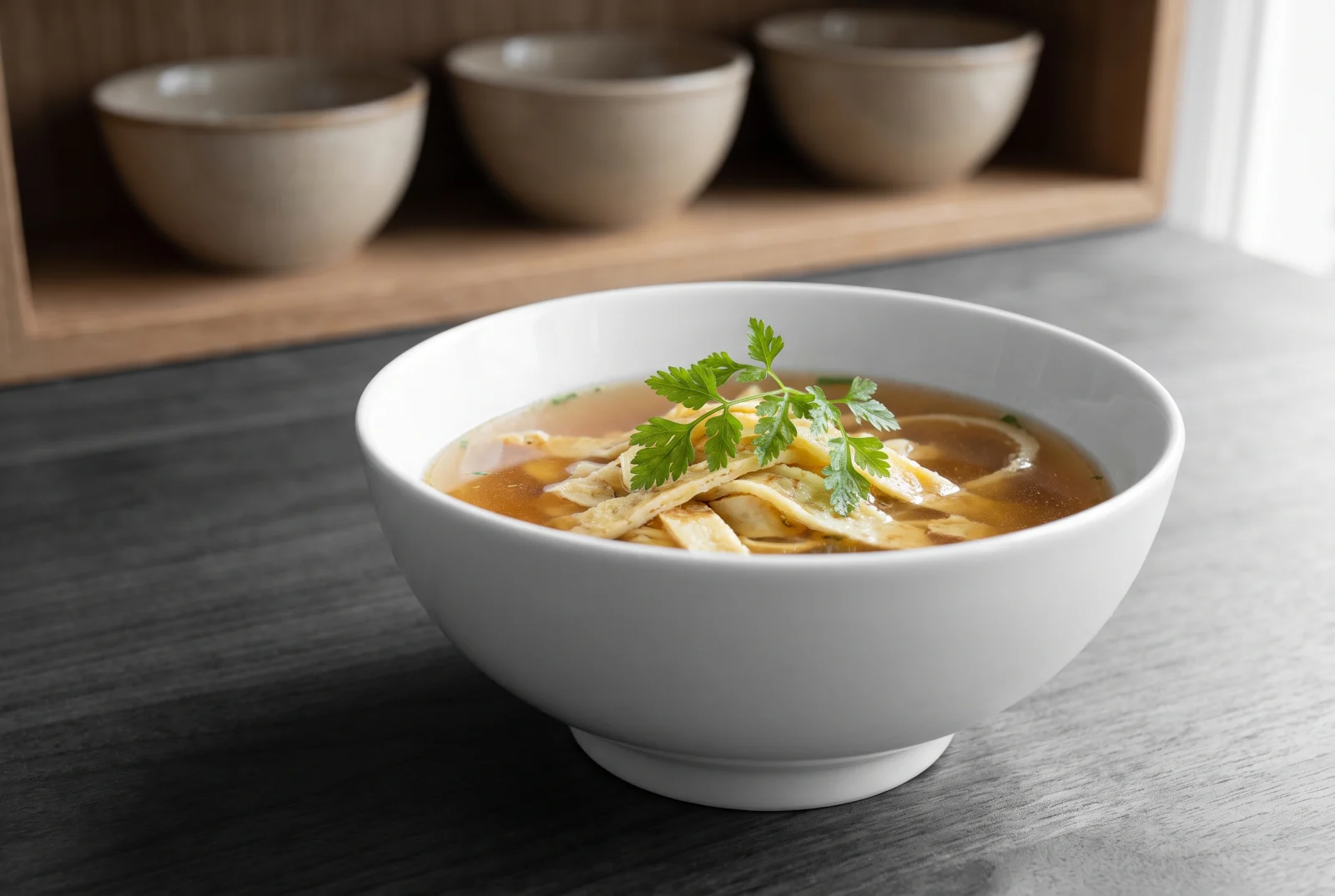 Frittatensuppe — Austrian Beef Broth with Crepe Strips