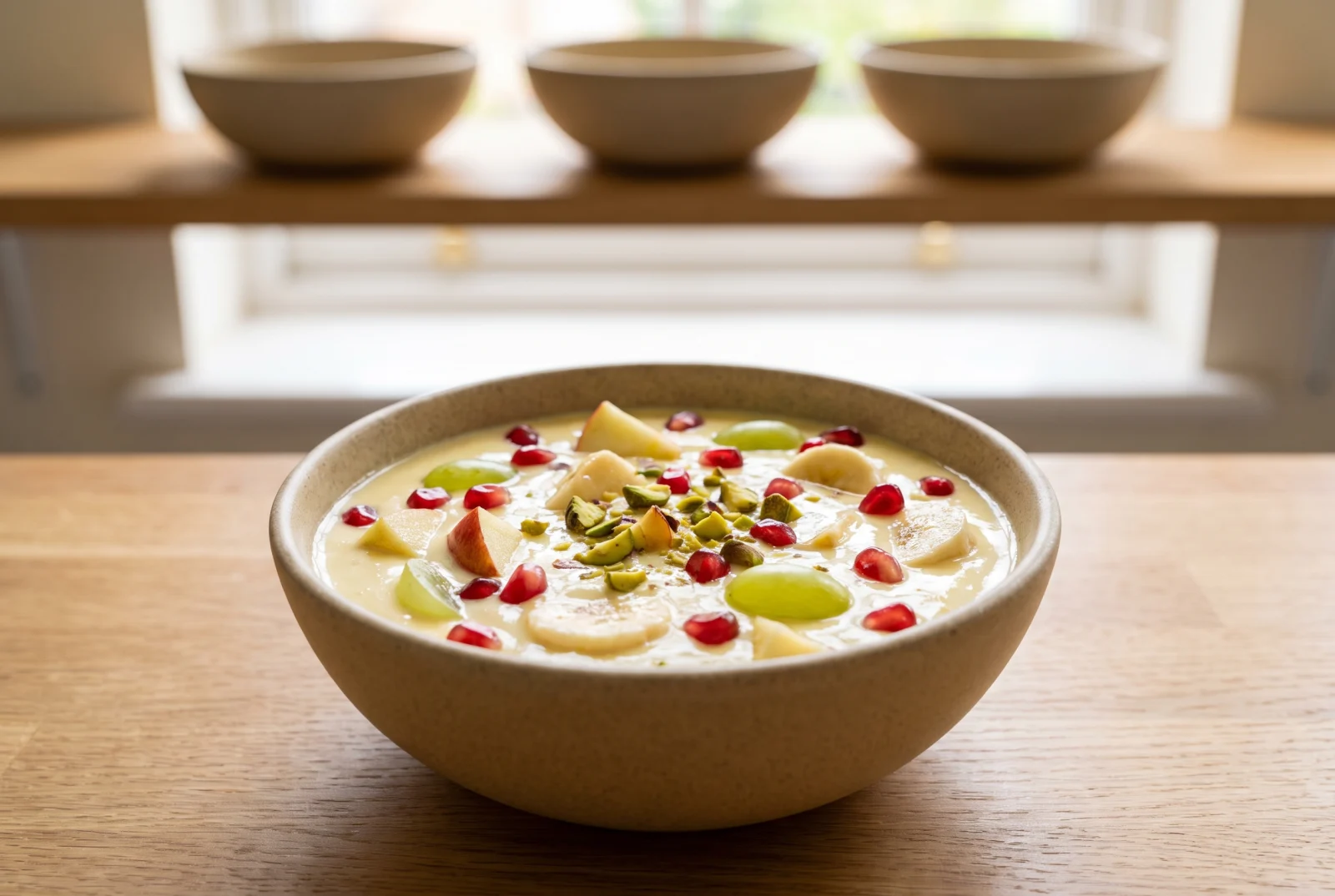 Fruit Custard | Indian Vanilla Custard with Fresh Fruit