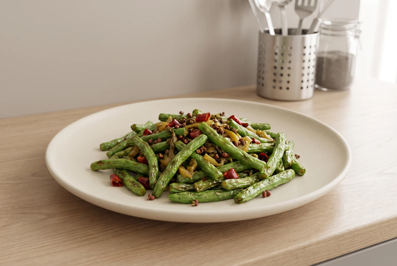 Gan Bian Si Ji Dou — Sichuan Dry-Fried Green Beans