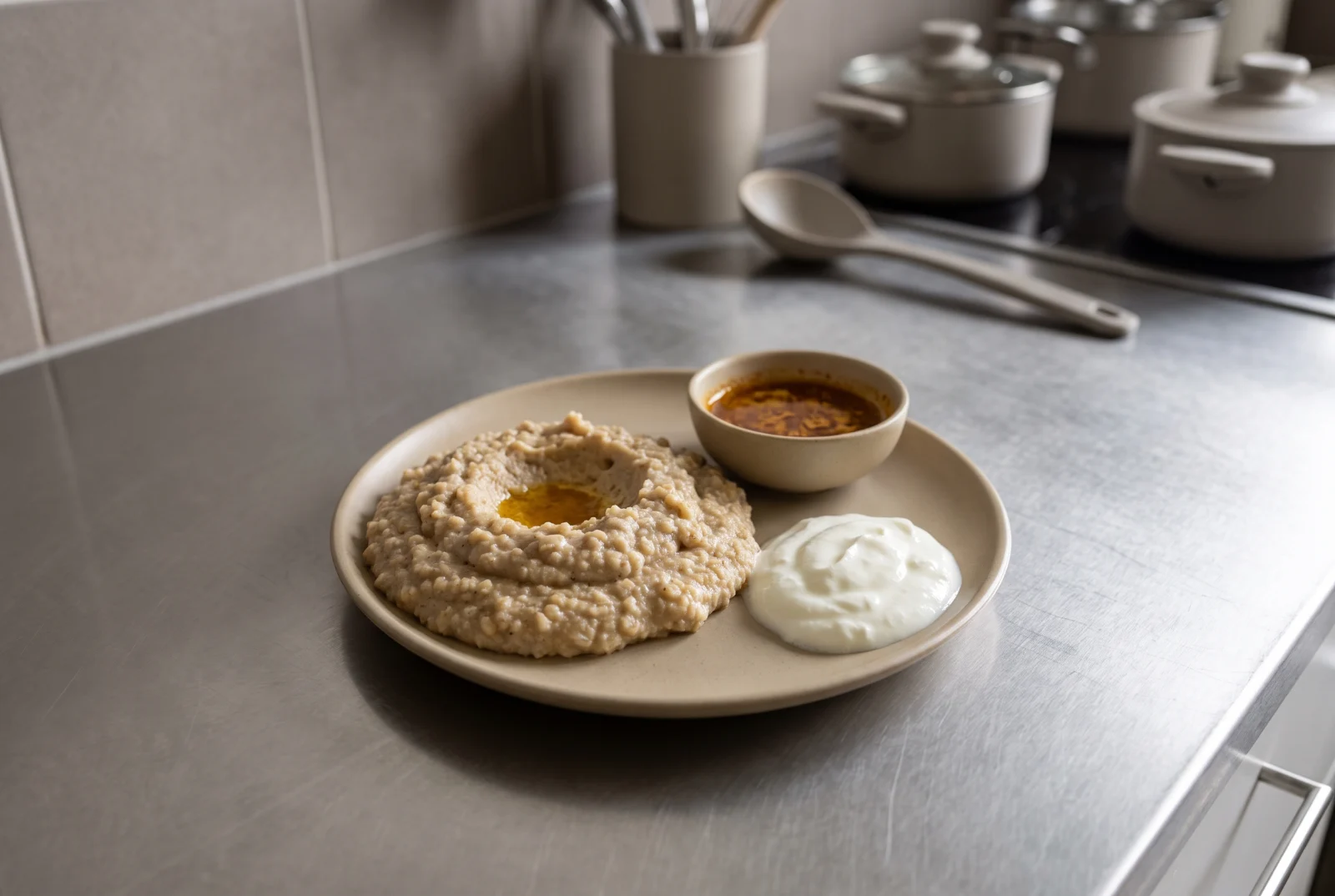 Genfo | Ethiopian Barley Porridge with a Spiced Butter Well