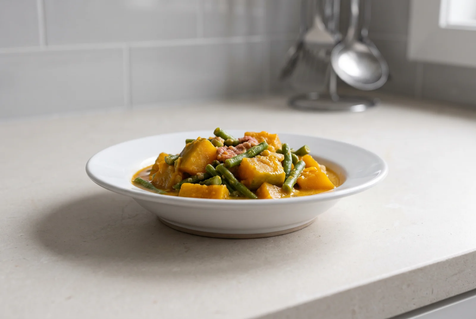 Ginataang Kalabasa at Sitaw — Filipino Squash and Long Beans in Coconut Milk