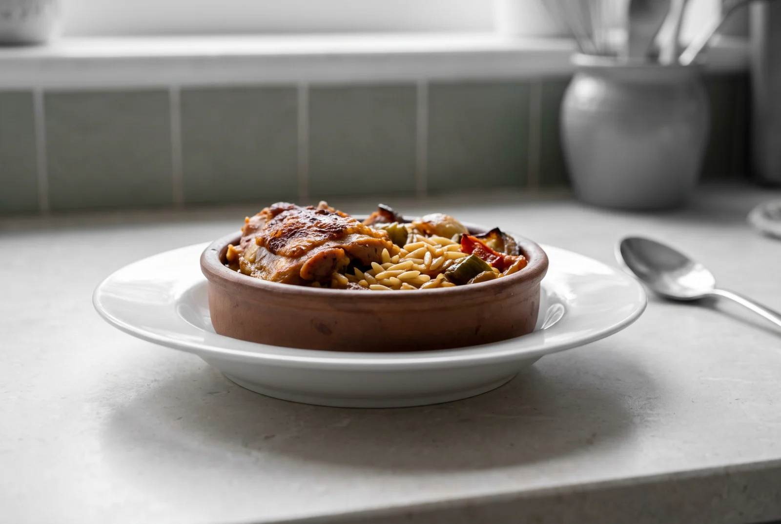 Chicken with Orzo in a Clay Pot | One-Pot Oven-Baked Meal