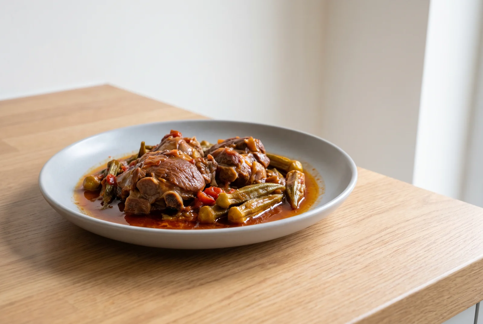 Lamb and Dried Okra Casserole | Southeastern Turkish Clay-Pot Style