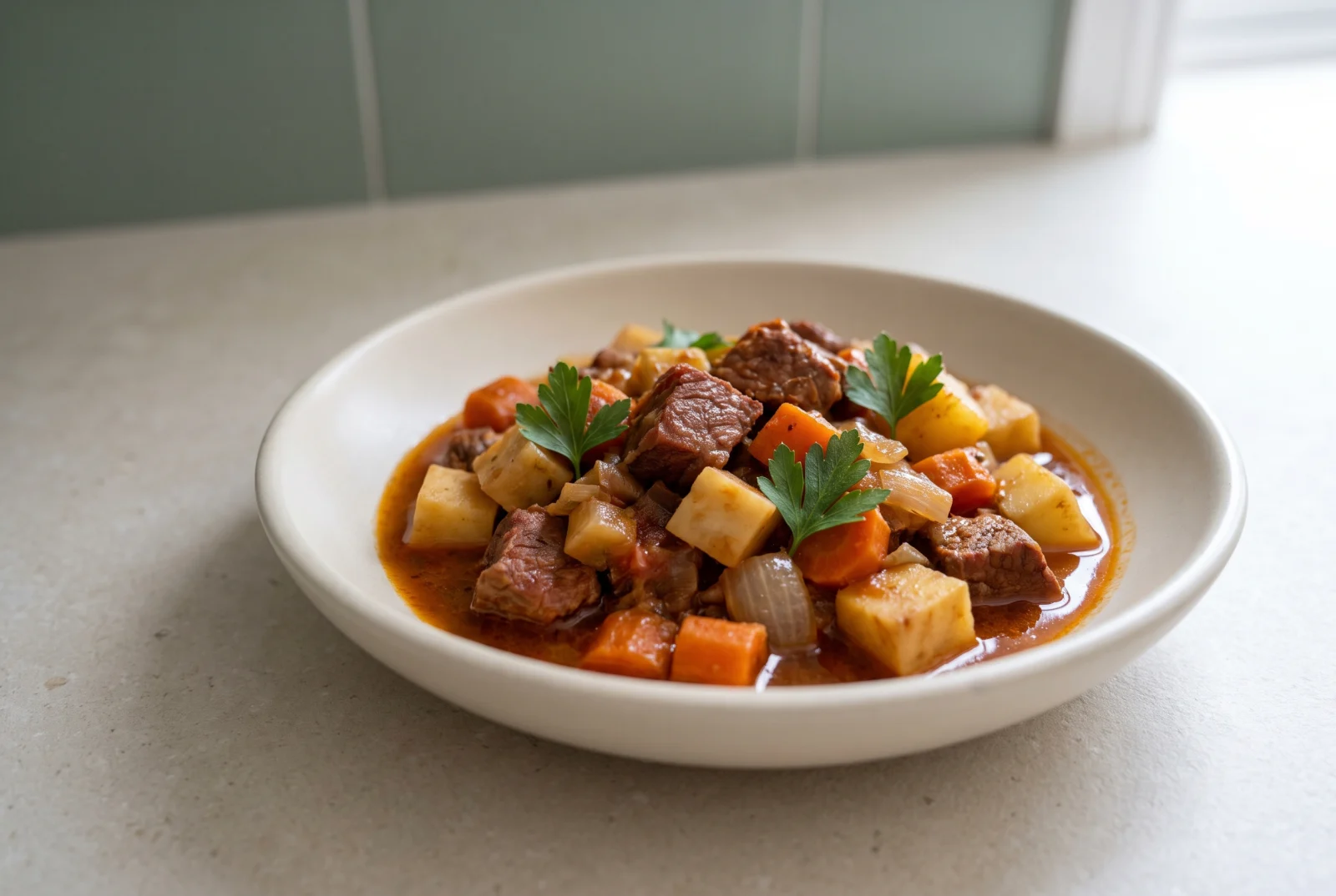 Beef and Celeriac Casserole — Oven-Baked with Winter Root Vegetables