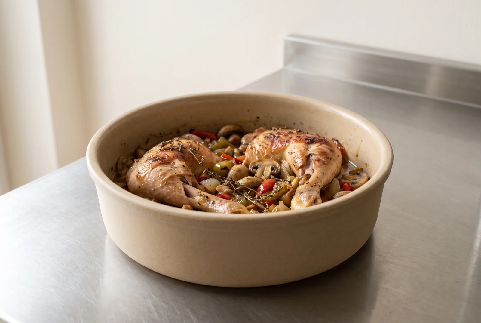 Mushroom-Braised Chicken Thighs | Oven-Baked with Thyme