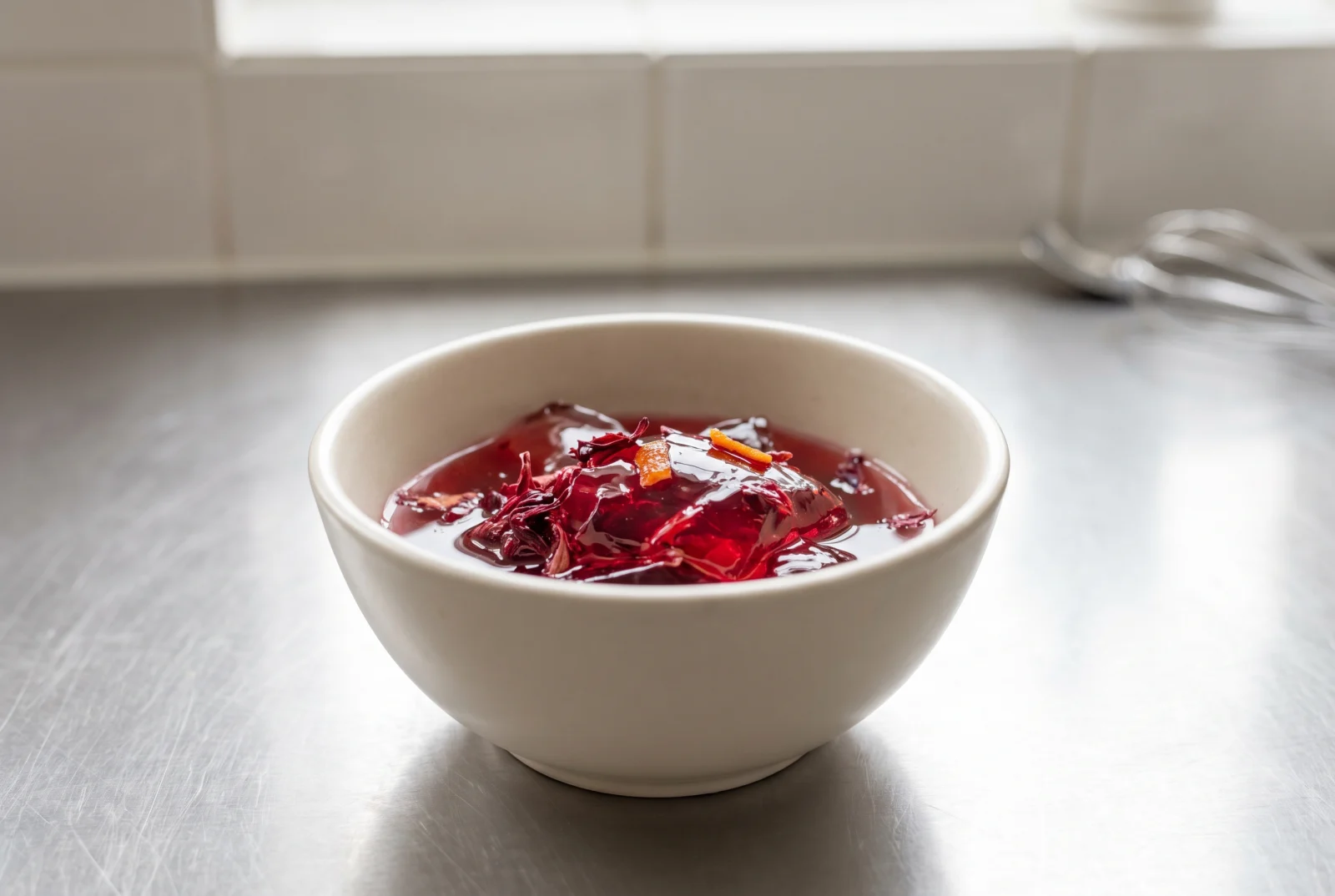Hibiscus Jelly | Clear Jelly Set with Pectin from Dried Hibiscus Infusion