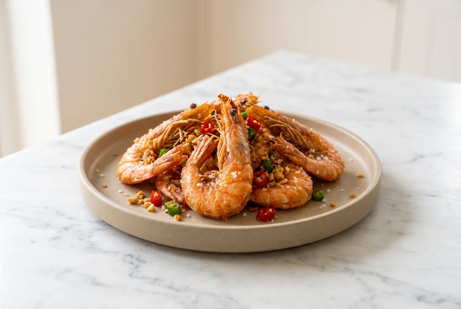 Jiao Yan Shrimp (Chinese-Style Crispy Salt and Pepper Shrimp)