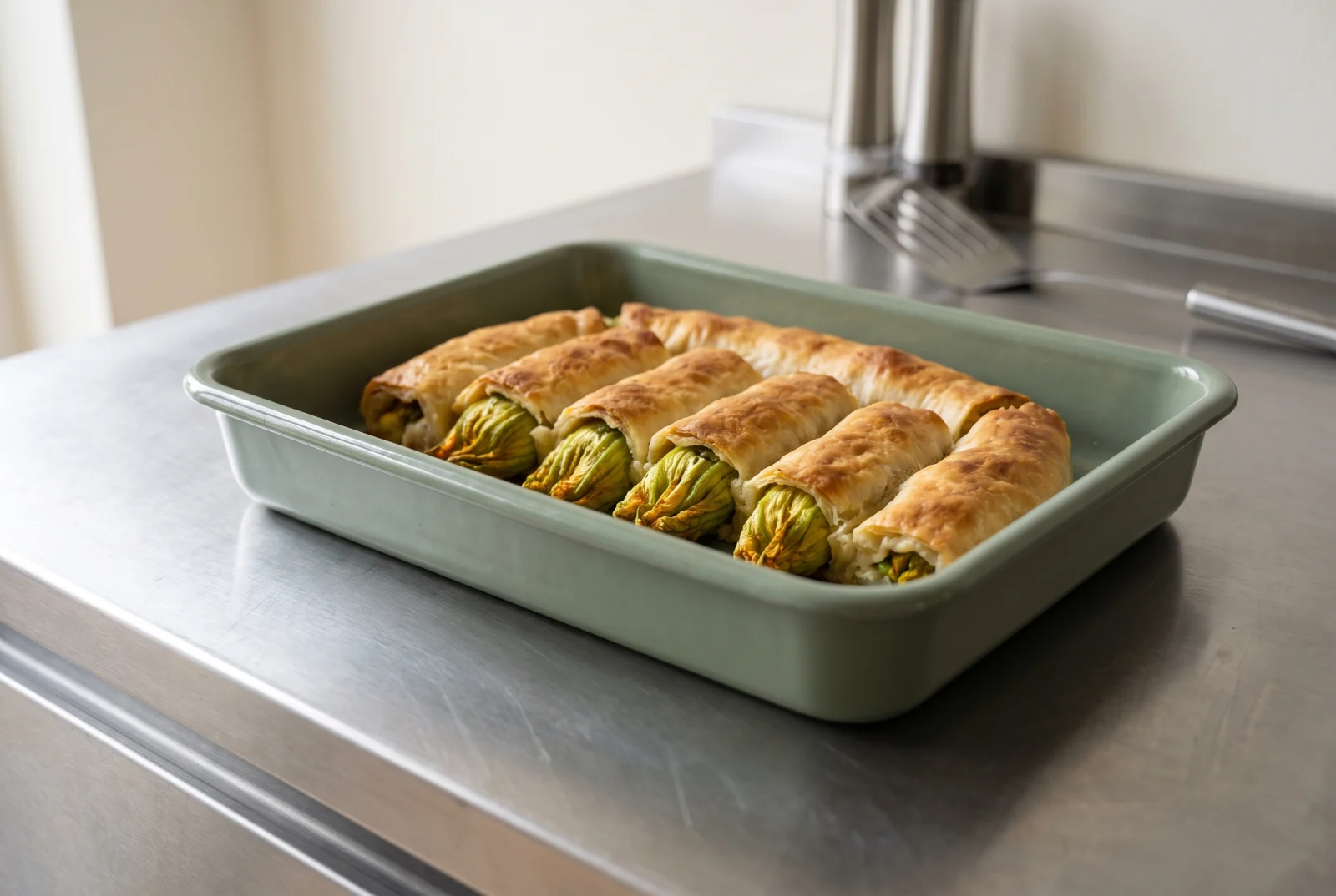 Squash Blossom Borek | Aegean-Style Phyllo Rolls