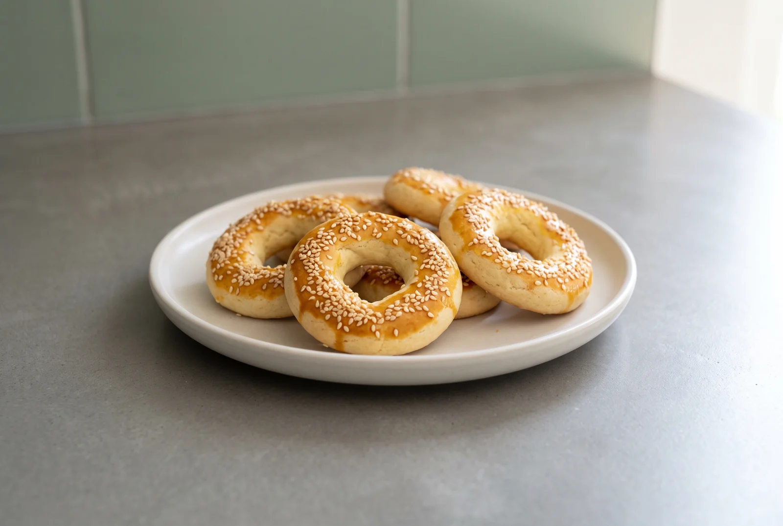 Kandil Simidi — Mahleb and Sesame Ring Cookies