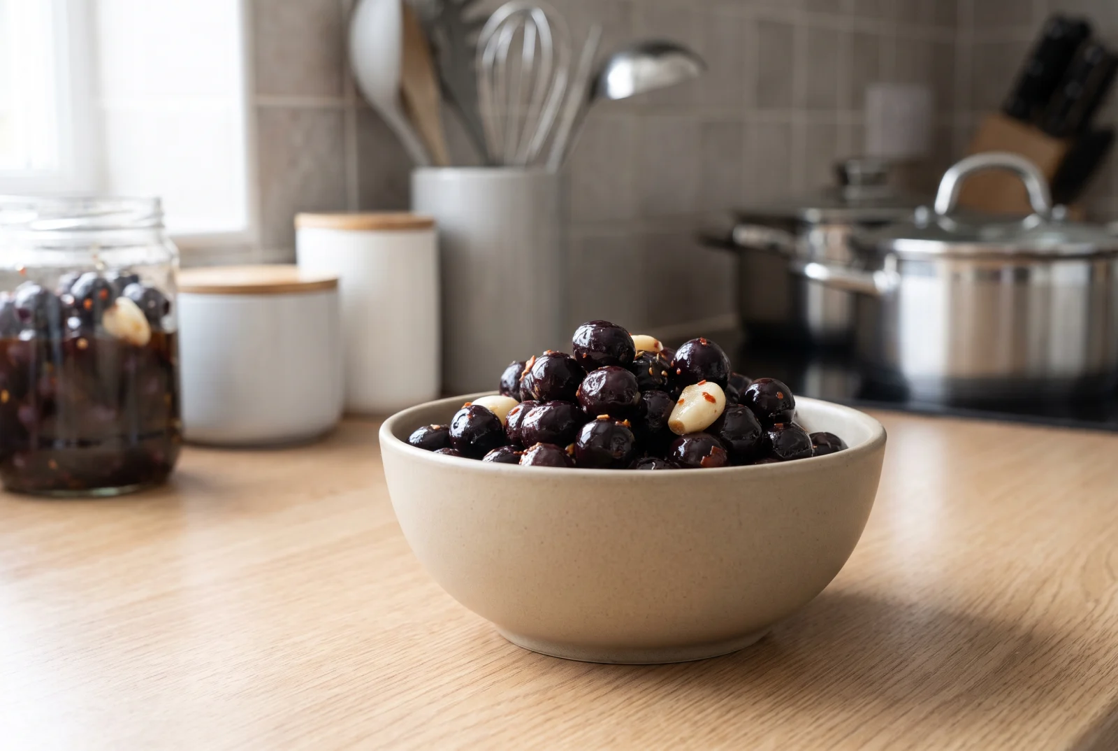 Black Sea-Style Pickled Cherry Laurel Berries