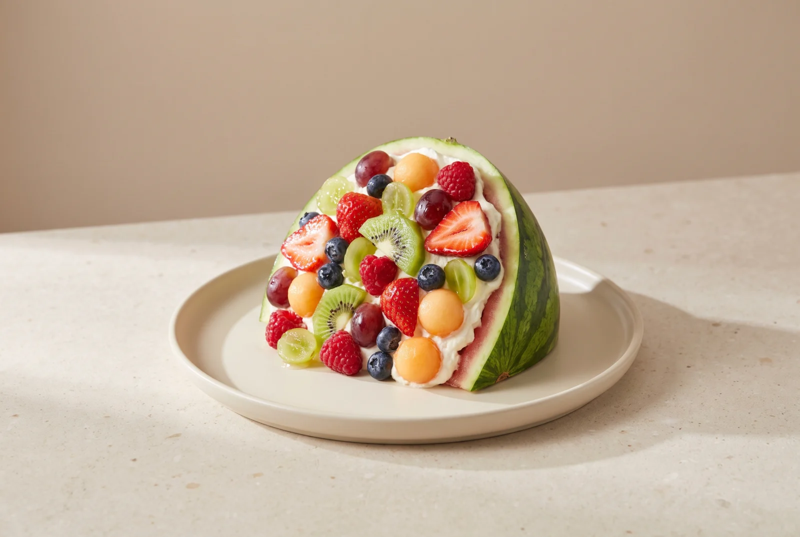 Watermelon Cake | No-Bake Fruit Birthday Cake