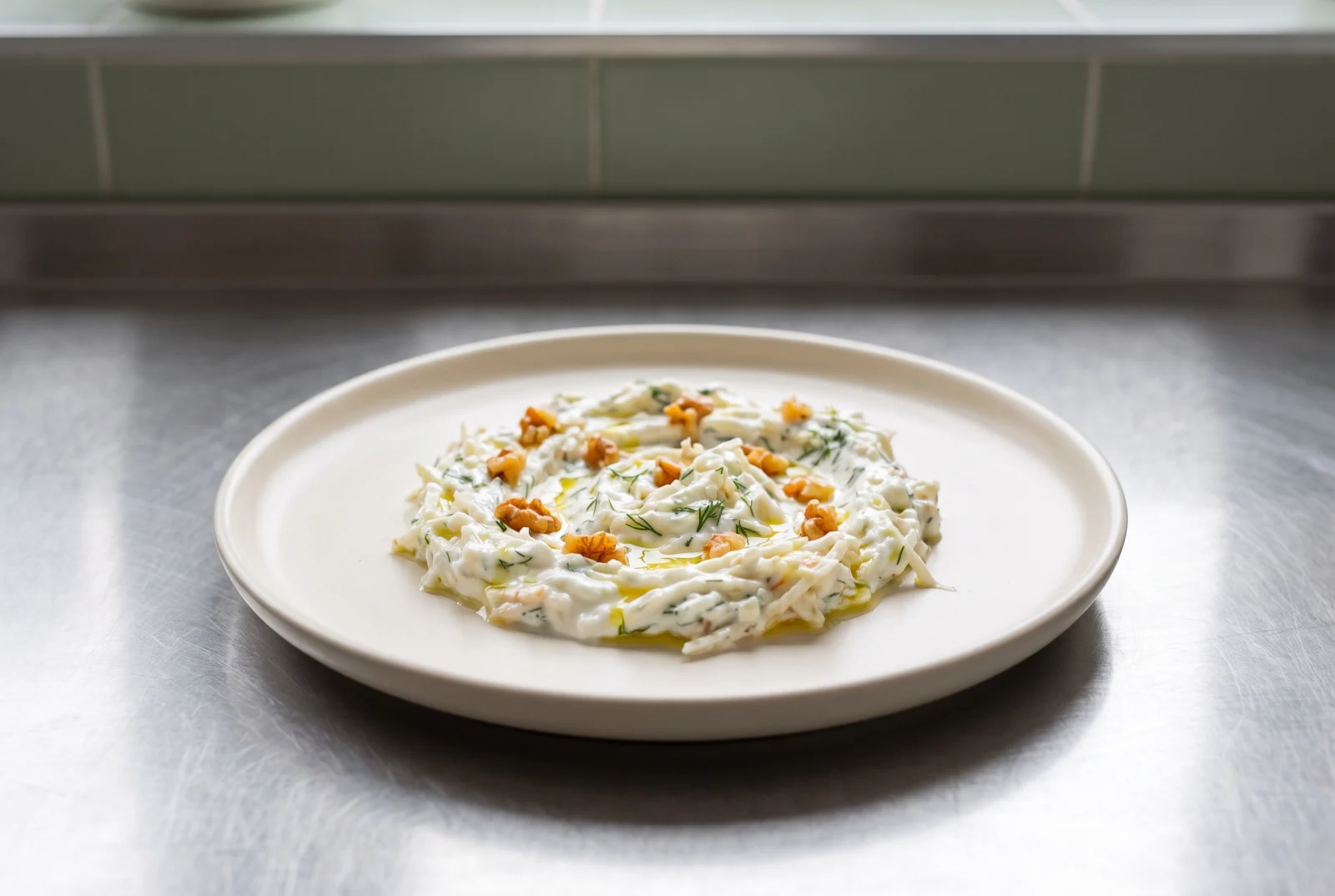 Celeriac Salad with Yogurt and Walnuts