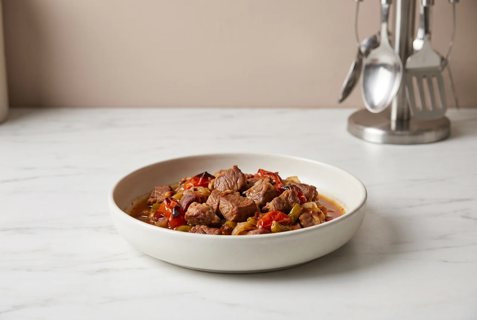 Lamb Stew in an Earthenware Dish | Oven-Baked with Tomatoes