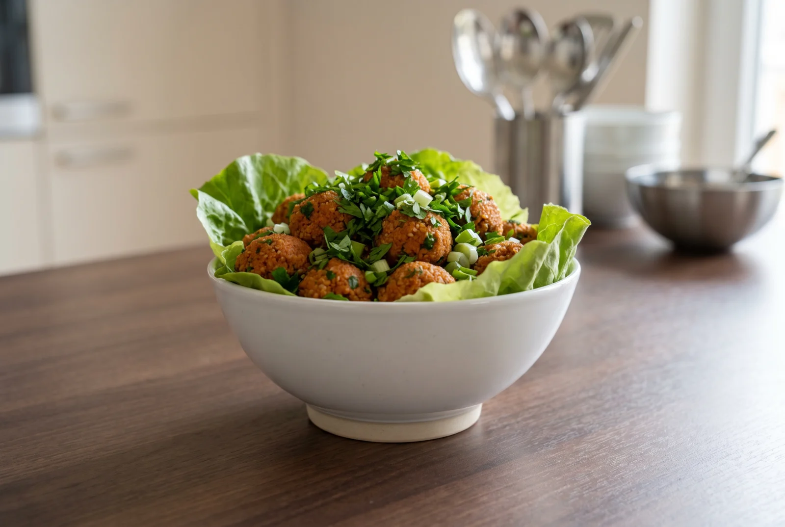 Mild Kisir Bulgur Balls | Served in Lettuce Leaves