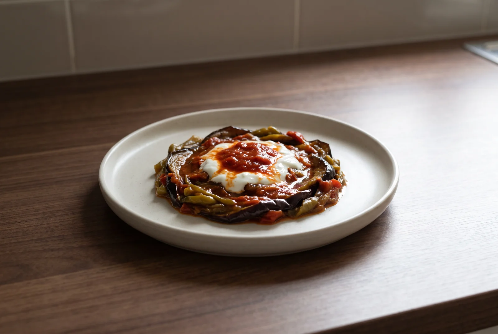 Köpoğlu (Izmir-Style Eggplant with Tomato Sauce and Garlic Yogurt)