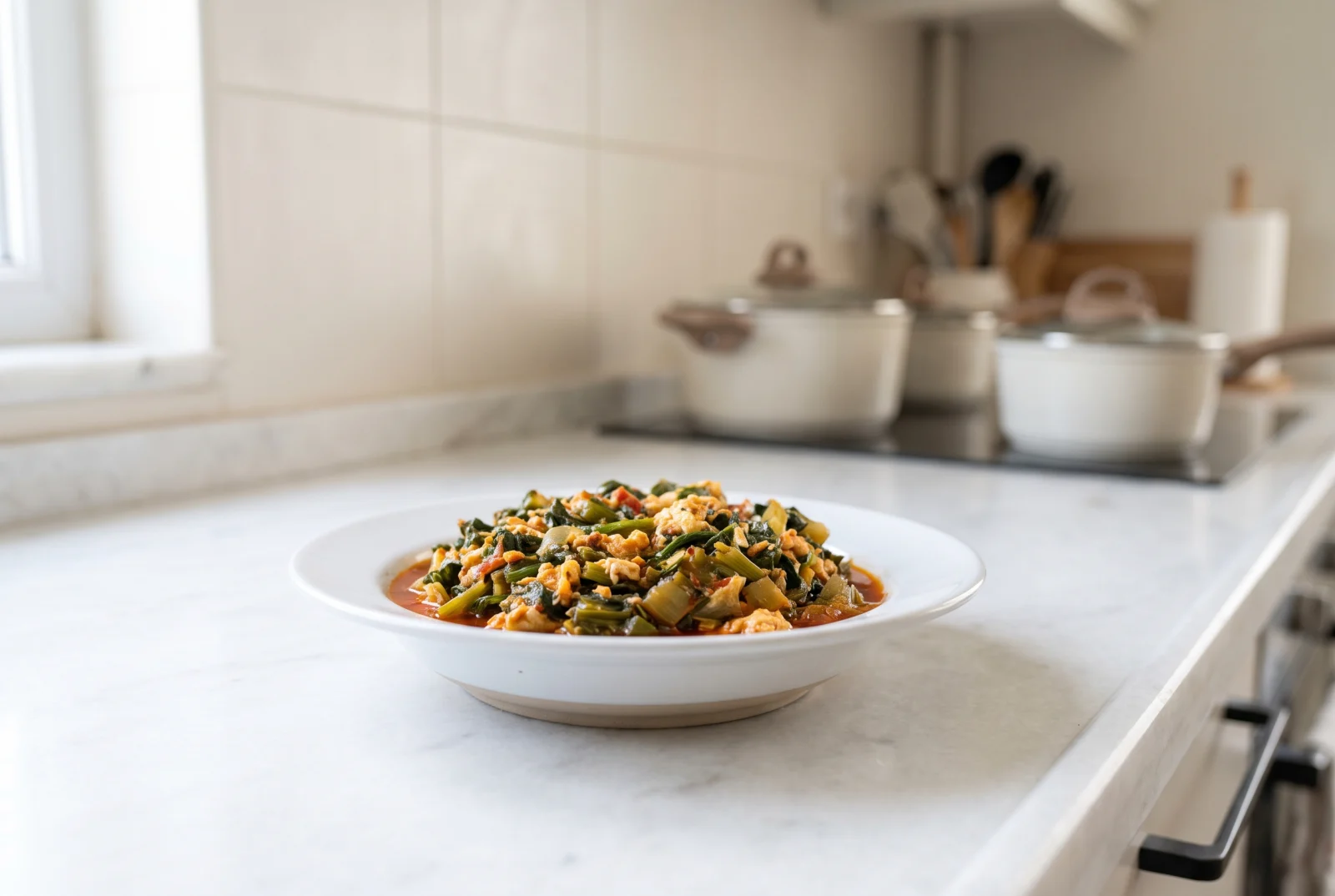 Melocan Sauté — Black Sea-Style Wild Greens with Eggs
